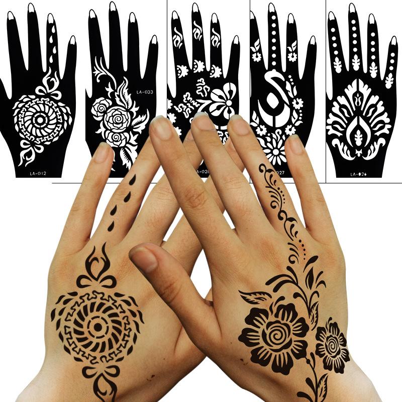 Hollow Tattoo Sticker Waterproof Indian Hannah Tattoo Template Hand Painted Diy Painted Hand Tattoo