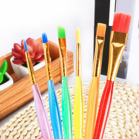 6ks malířský štětec Pohodlné uchopení Průhledná tyč Studenti Přenosný akvarelový štětec na kreslení Sada školních potřeb