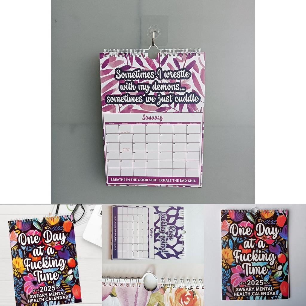 2025 Blauer Spiral-Kalender für psychische Gesundheit Stilvoller und funktionaler 12-Monats-Wandkalender