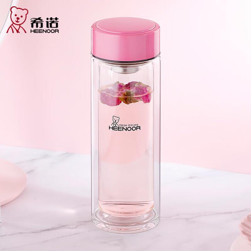 

Стеклянная бутылка для воды Heenoor XN-9506 с двойными стенками для женщин 300ml