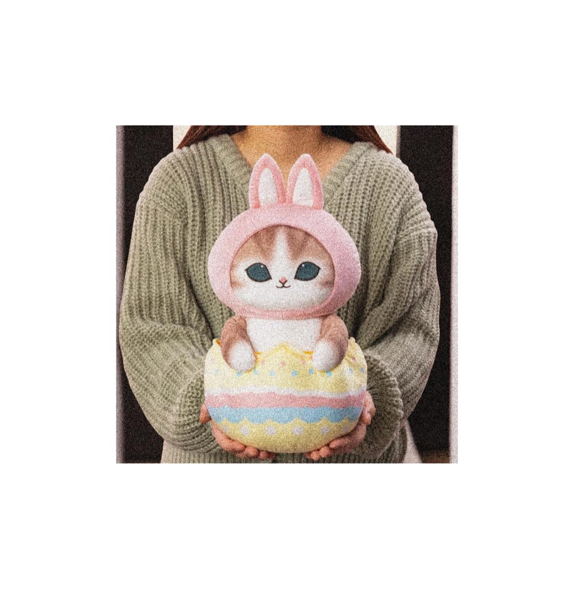 

Mofu Easter Nyan Big Plush Official Cute Merchandise Toy, Approx. 30cm, (Rabbit)