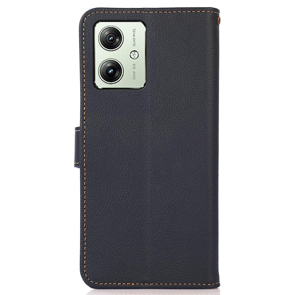 For Motorola Moto G64 5G Case Genuine Cow Leather Wallet Phone Cover
