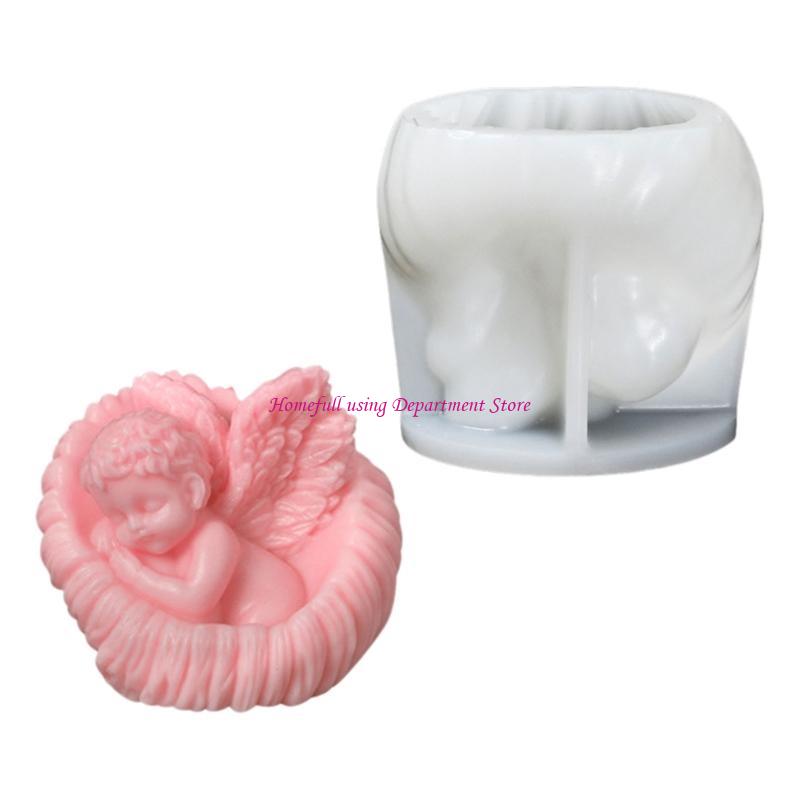 Geflügelter Baby-Statue Silikonform für Kerzen- und Seifenherstellung Silikonformen für handgemachtes Valentinstagsgeschenk