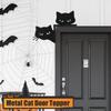 Metal Halloween Door Topper Black Cat Indoor Halloween Decorations Halloween Door Corner Sign Cat Silhouette Decorative Signs