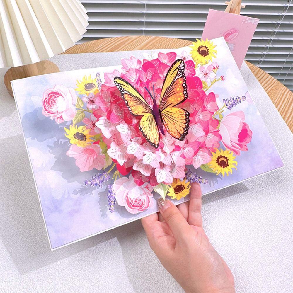 Foldable Holiday Greeting Card Paper Invitation Cards Creative Pop-Up Greeting Card  Mid-Autumn