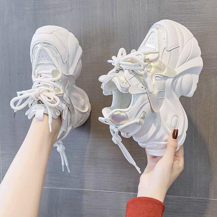 Νέα ανοιξιάτικα και φθινοπωρινά γυναικεία παπούτσια πλατφόρμας με ψηλό τακούνι, dad shoes, εσωτερική αύξηση ύψους, σούπερ μαλακά dad shoes, για φαρδιά πόδια, αθλητικά casual παπούτσια