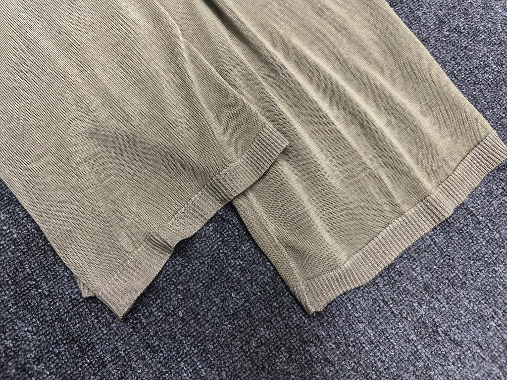 Longmei Women's Knit Wide-Leg Fake Two-Piece Elastic Waist Pants - Spring/Summer 2026 Minimalist Style Straight-Leg Trousers