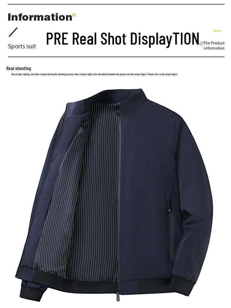 Herren Herbst Stehkragen Jacke: Lockere Passform, Lässige Oberbekleidung für reife & ältere Menschen