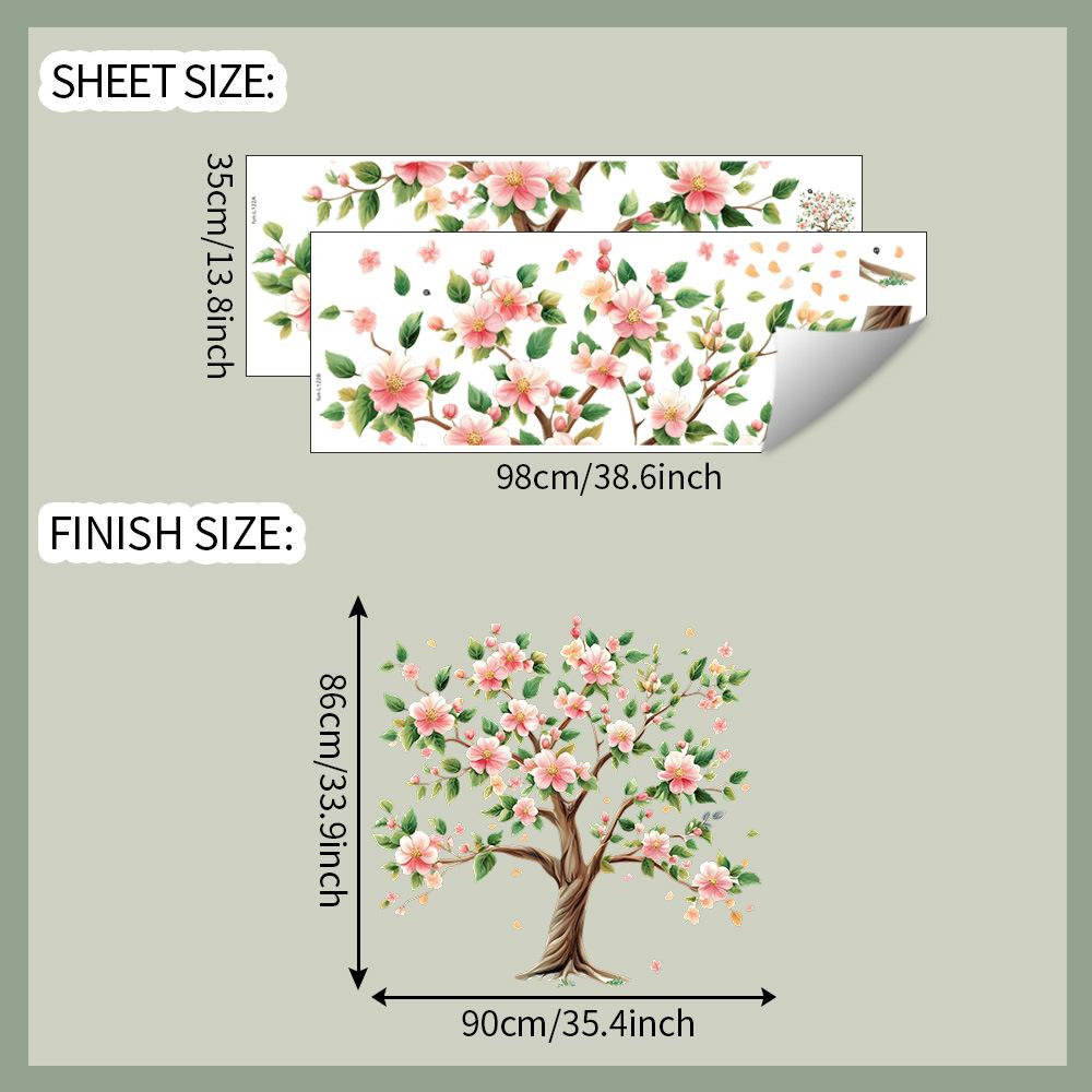 

Расписанные листья цветущего персика Украшение фона для спальни и гостиной и декоративные наклейки на стену