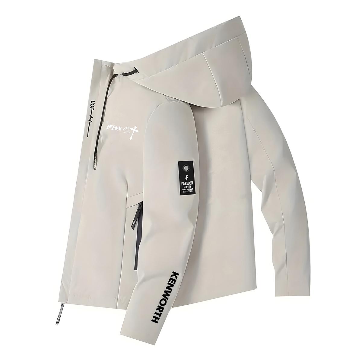 

Spring and Autumn Men s Jackets Hooded Windbreaker Outdoor Loose Breathable Casual Top Outdoor Jacket Thin Coat XXXL хаки