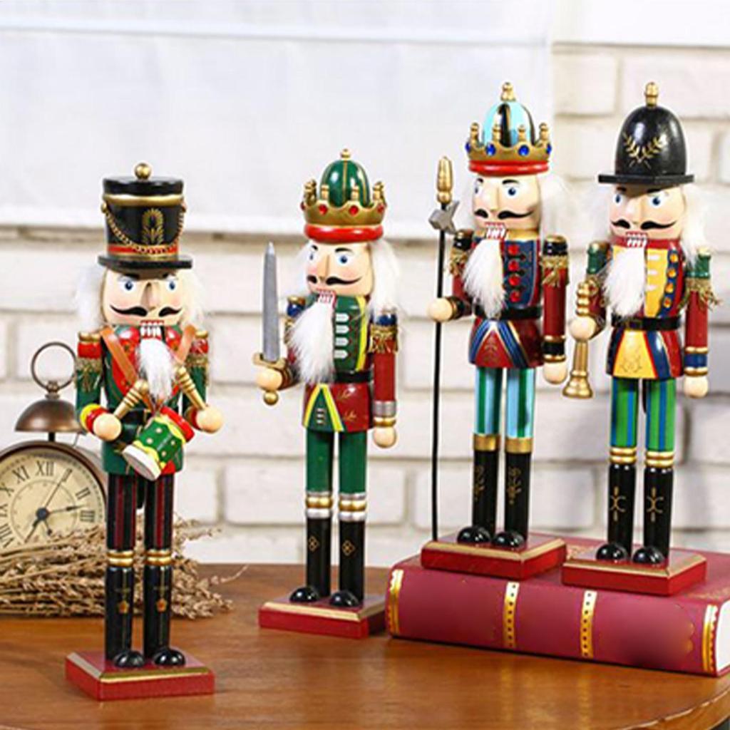 Nutcrackers Figures Wooden Ornaments Christmas Nutcracker Soldier Festive Puppet Home Decor Party Supplies For Shelf Window
