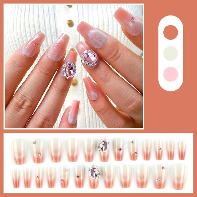 Medium Square False Nails Heart False Nails Full Cover False Nails Nails Decor