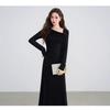 Elegant Women's Autumn & Winter French Dress 2025 - New Christmas & New Year's Red Outfit