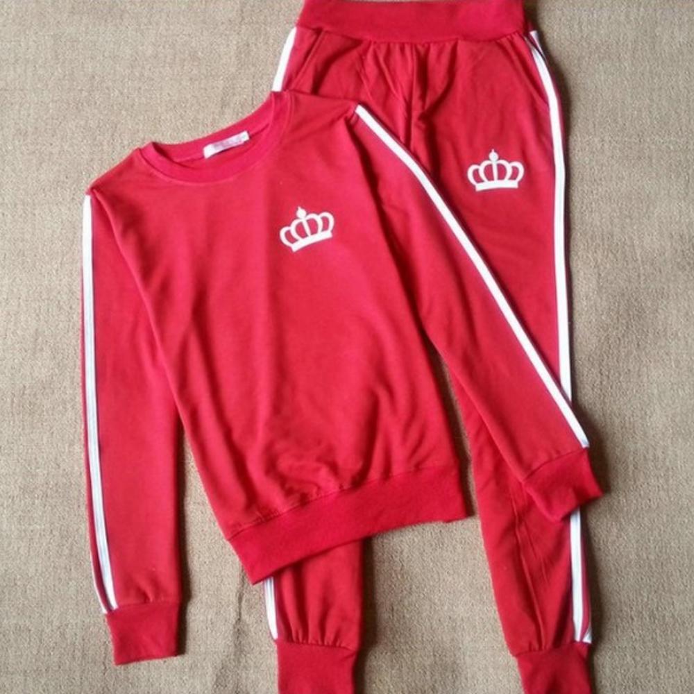 Outdooor Casual Dres Bluzy Sweter z polaru + Elastyczne spodnie sportowe Damskie sportowe kombinezony do joggingu z okrągłym dekoltem