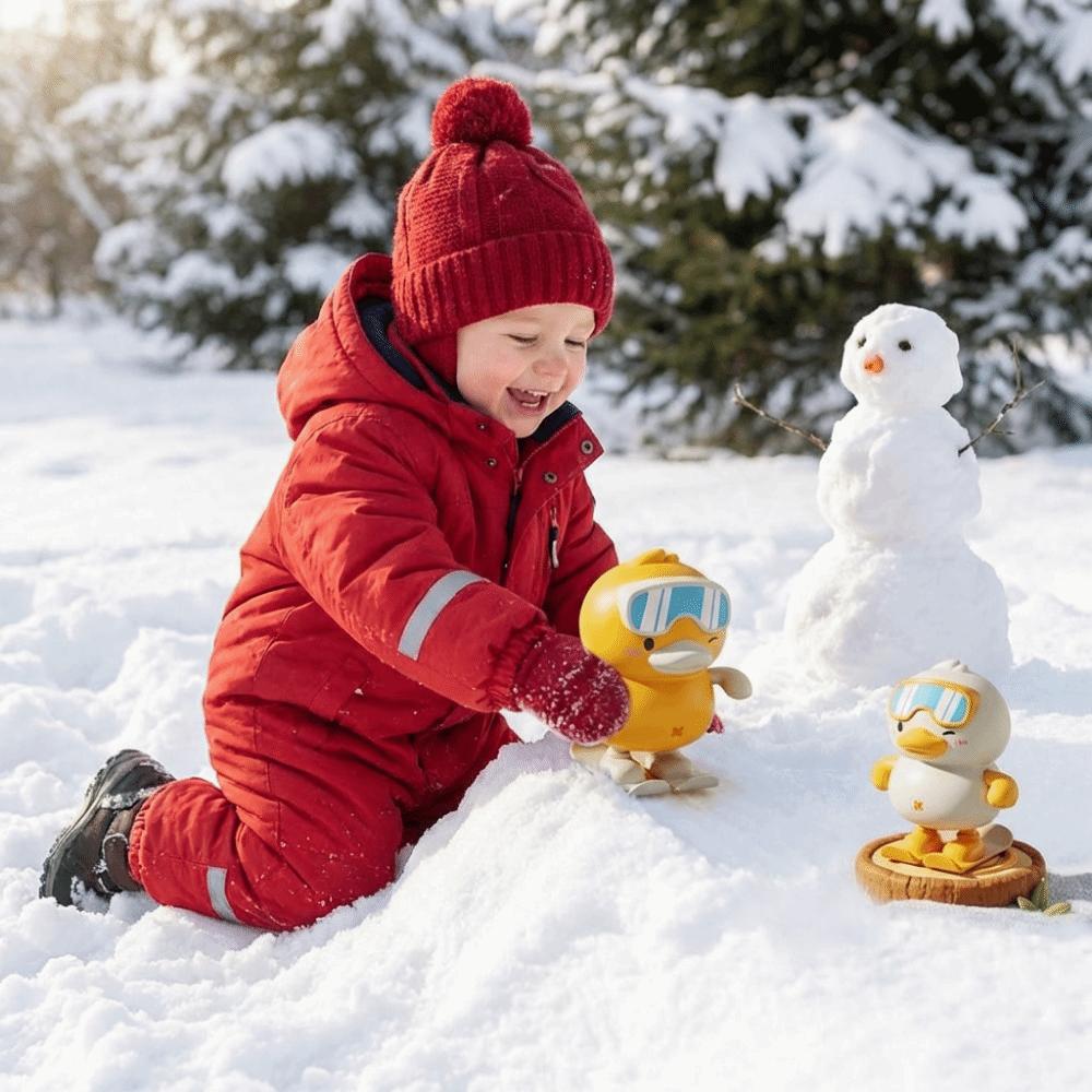 Plastic Material Skiing duck toy Yellow Duck Jumping Duck Toy Clockwork Duck Toy  Desktop Companion