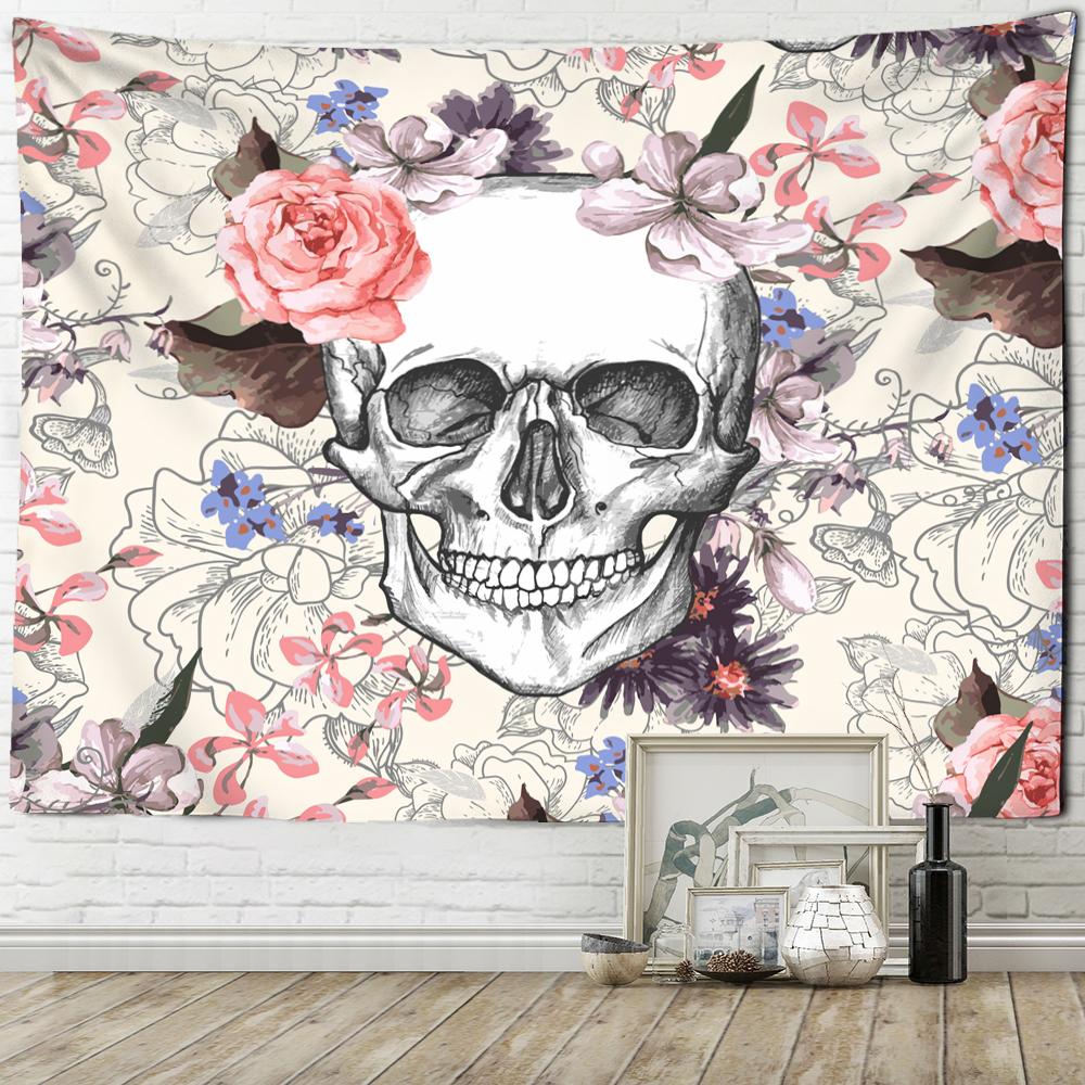 Psychedelic Skull Tapestry Grim Reaper Hippie Witchcraft Wall Hanging Abstract Wall Background Dormitory Decor