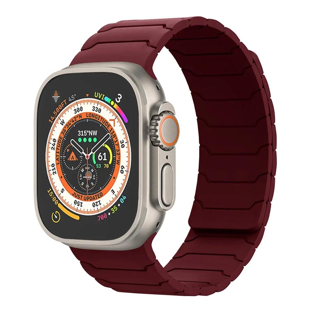 Silicone Magnetic Strap for Apple Watch Band Ultra 3 49mm Series 11 46mm 9/8/7 45 41mm Sport Bracelet IWatch 6 5 4 SE3 44mm 40mm