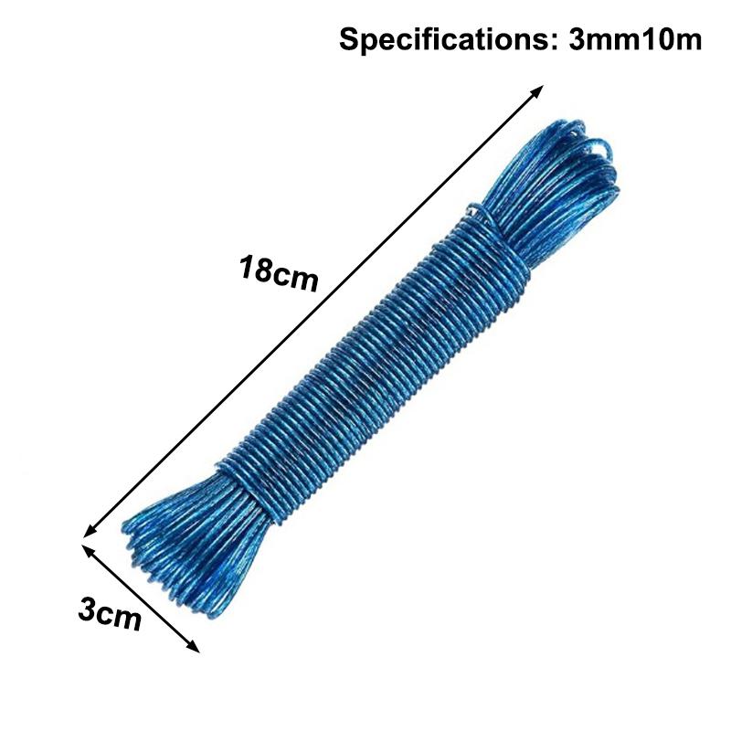 10/20/30/50M Pvc Coating Steel Clothesline Outdoor Portable Clothesline Garden Camping Travel Clothes Drying Rope