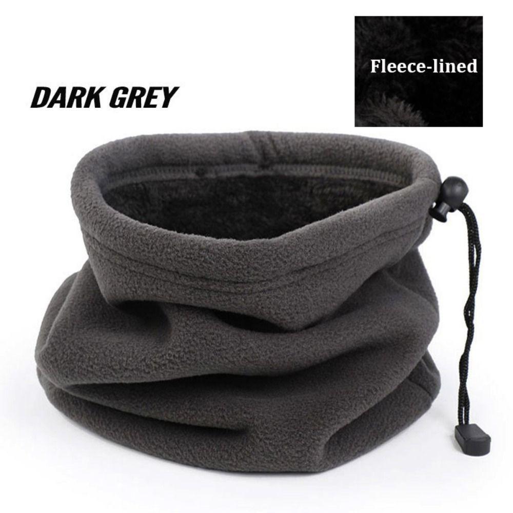 Masque Facial de Camping Couleur Unie Chaud Velours Cordon de Serrage Écharpe Cyclisme Écharpe Polaire Polaire Unisexe