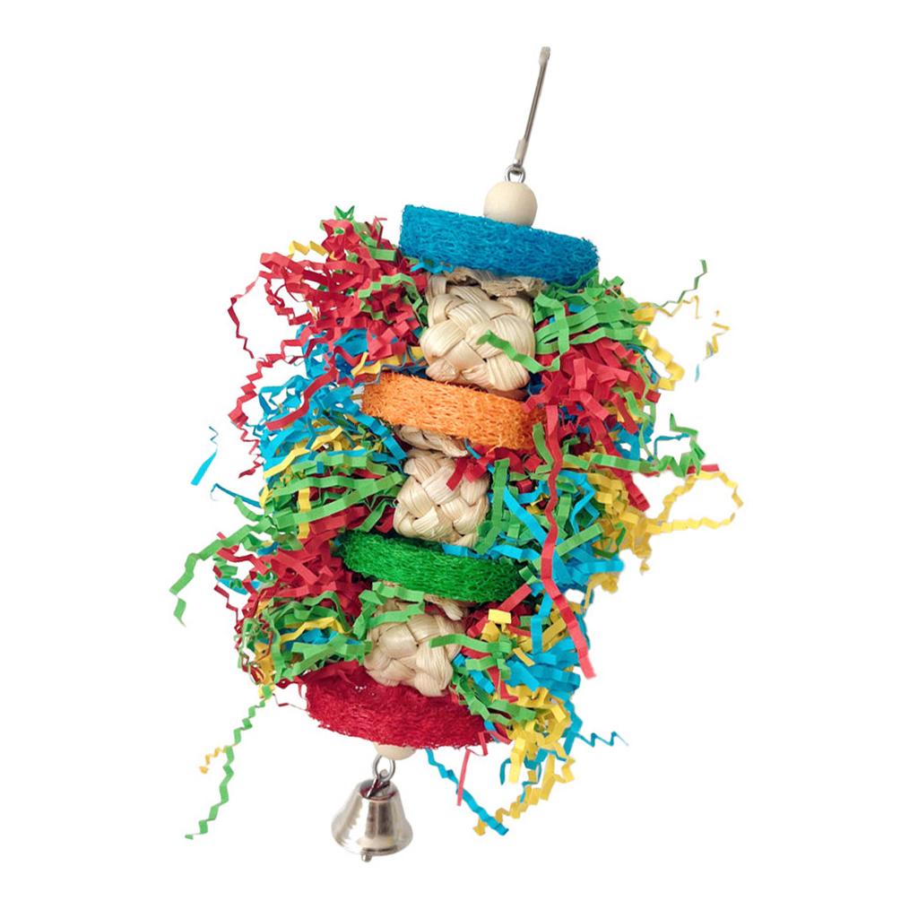 Pet Bird Chew Toy Natural Colorful Shredding Paper for Cockatiel Conure Cockatoos Teeth Grinding Toy for Cage