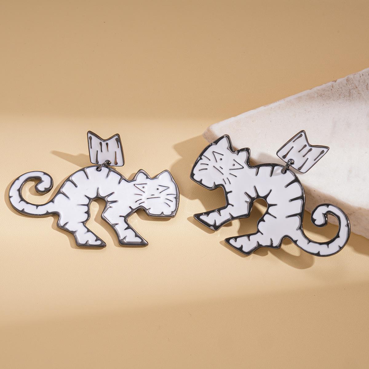 Капающее масло кошачья корона серебряные серьги-иглы мультяшные креативные уникальные серьги