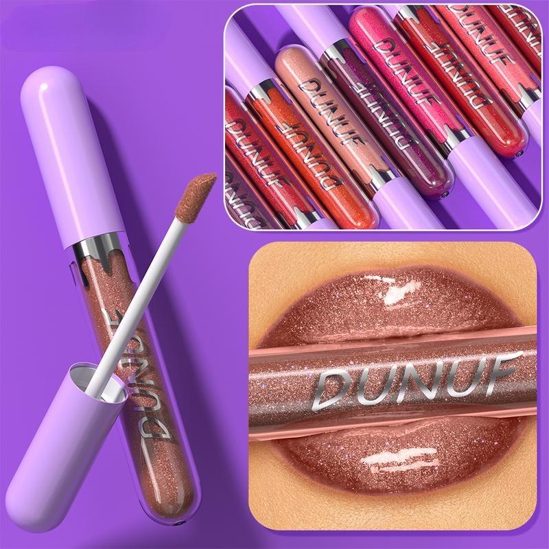 Shimmer Glitter Lip Gloss Moisturizing Shiny Lip Tint Plumping Lip Oil Long Lasting Hydrating Lip Gloss for Women Girls
