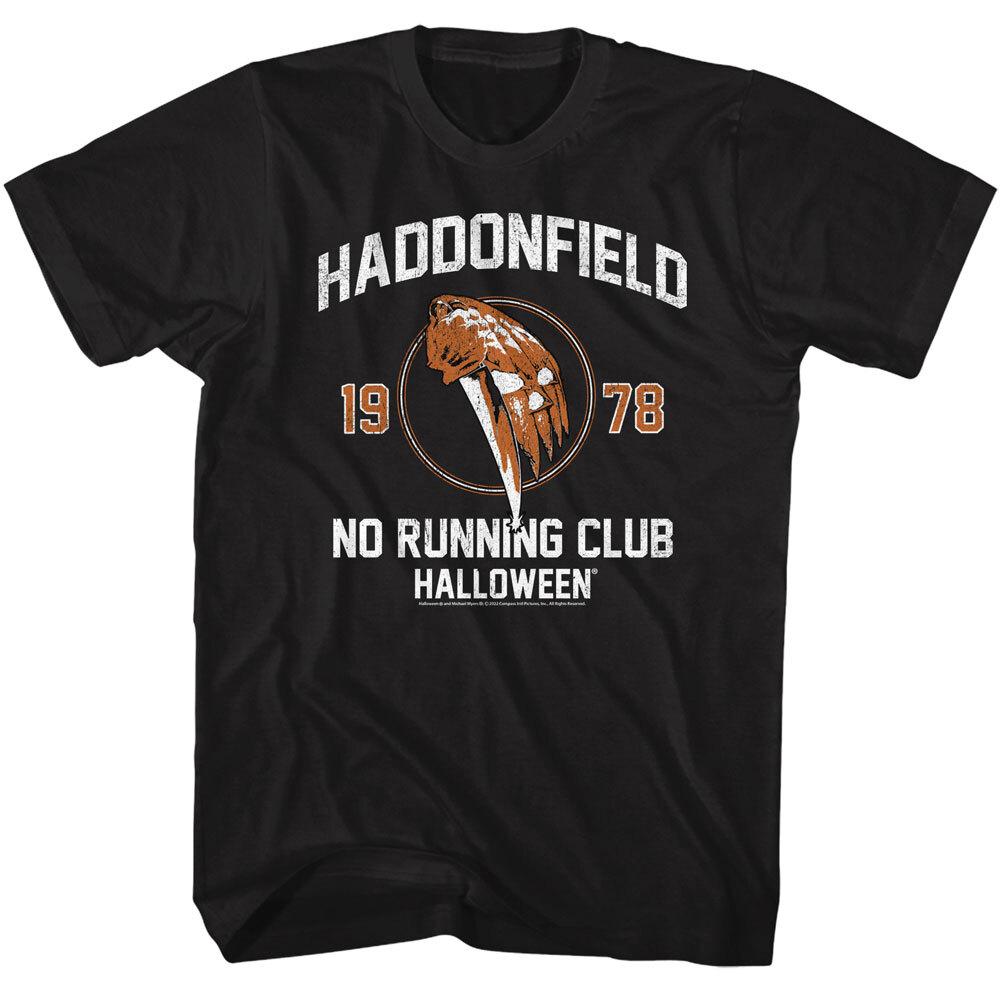 Halloween Horror Movie Haddonfield No Running Club Badge 1978 Men T Shirt XXL