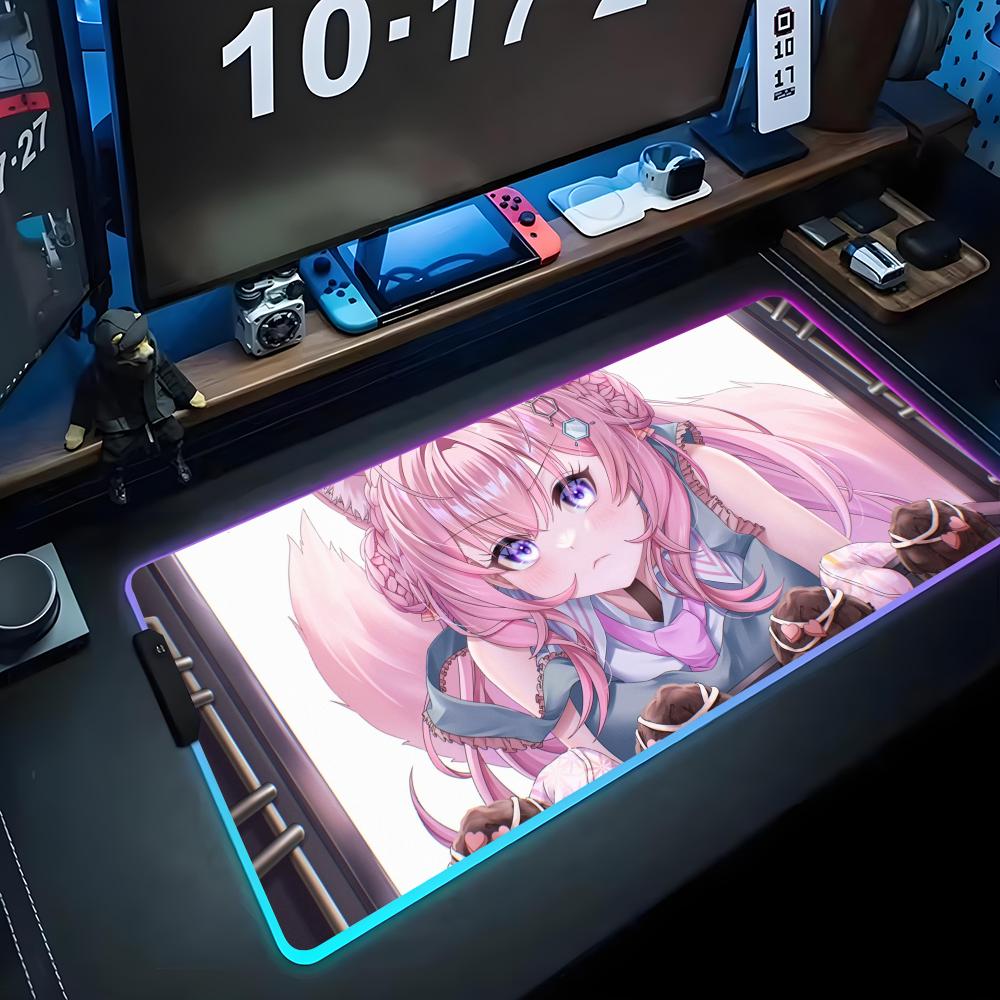 

hakui koyori Mouse Pad RGB Gaming Mousepad Big LED Pad PC Desk Mat Luminous Mouse Pad Large Keyboard Mats Table Rug With Backlit RGB600x300x3mm