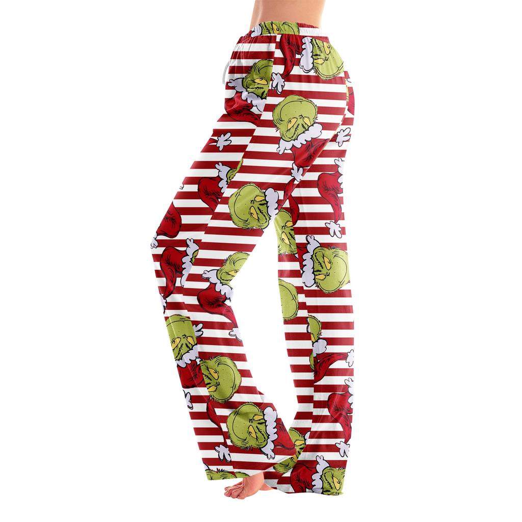 Pijama Altı Uyku Giyim Günlük İpli Elastik Bel Pantolon Rahat Düz Yoga Bol Pantolon