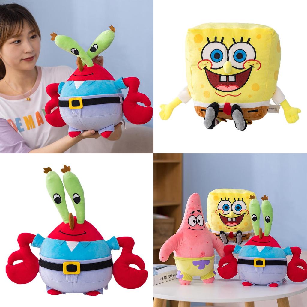 Fluffy Spongebob Patrick Star Squidward Plush Toy Pendant Soft Stuffed Doll For Girls And Boys