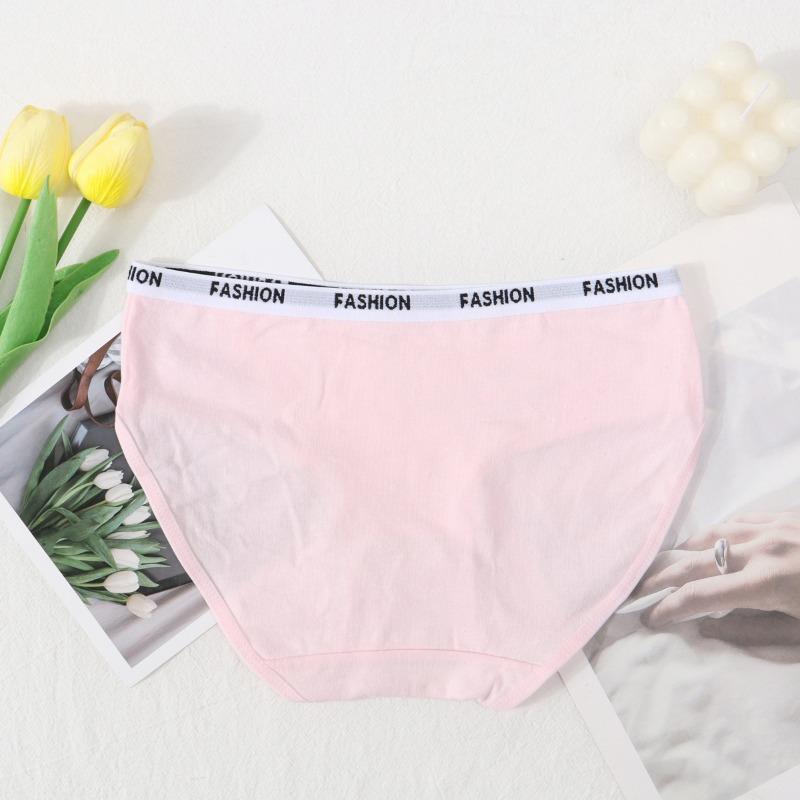 (5pcs /set) Teenagers Young Girl & Ladies Cute Briefs Girl Cotton Mid-rise Underwear Panties