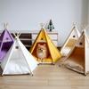 With Thick Cushion Cat Teepee Tent Washable Pet Tent Kennel Pet Bed Dog Tent Bed  Indoor Use