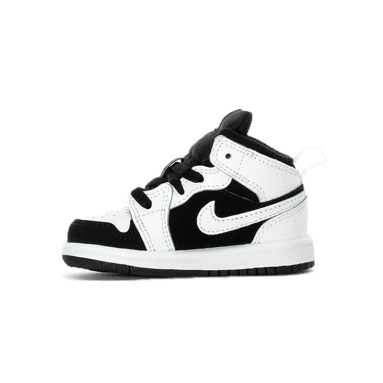 

Кроссовки Air Jordan 1 Mid TD White Baby Черно-Белые 640735-113