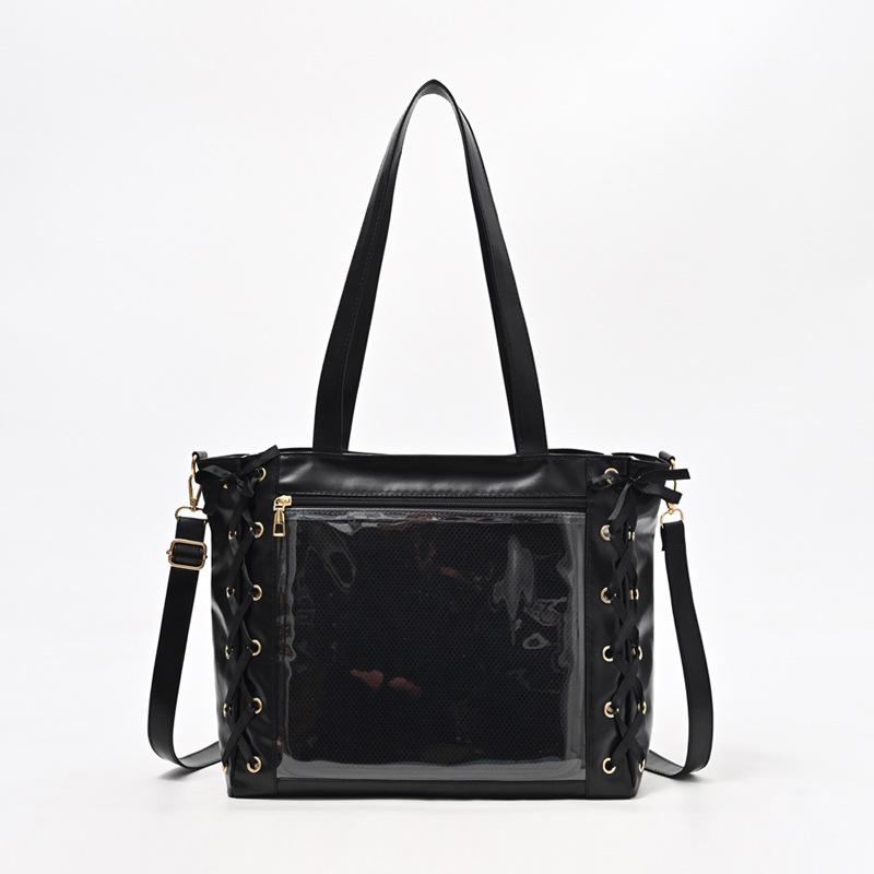 Ita-Tasche im japanischen Stil mit weichem Lederband - Große Kapazität, transparent, von Anime inspiriert, einzelne Schulter für Frauen und Mädchen