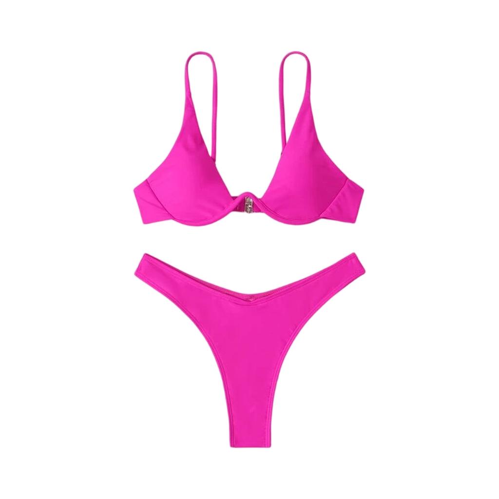 Women's Sexy Bikini Two-piece Push-up Underwire Color Swimsuit