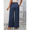Independent Station Women's Solid Color Loose High Waist Wide Leg Cotton and Linen Trousers for Women