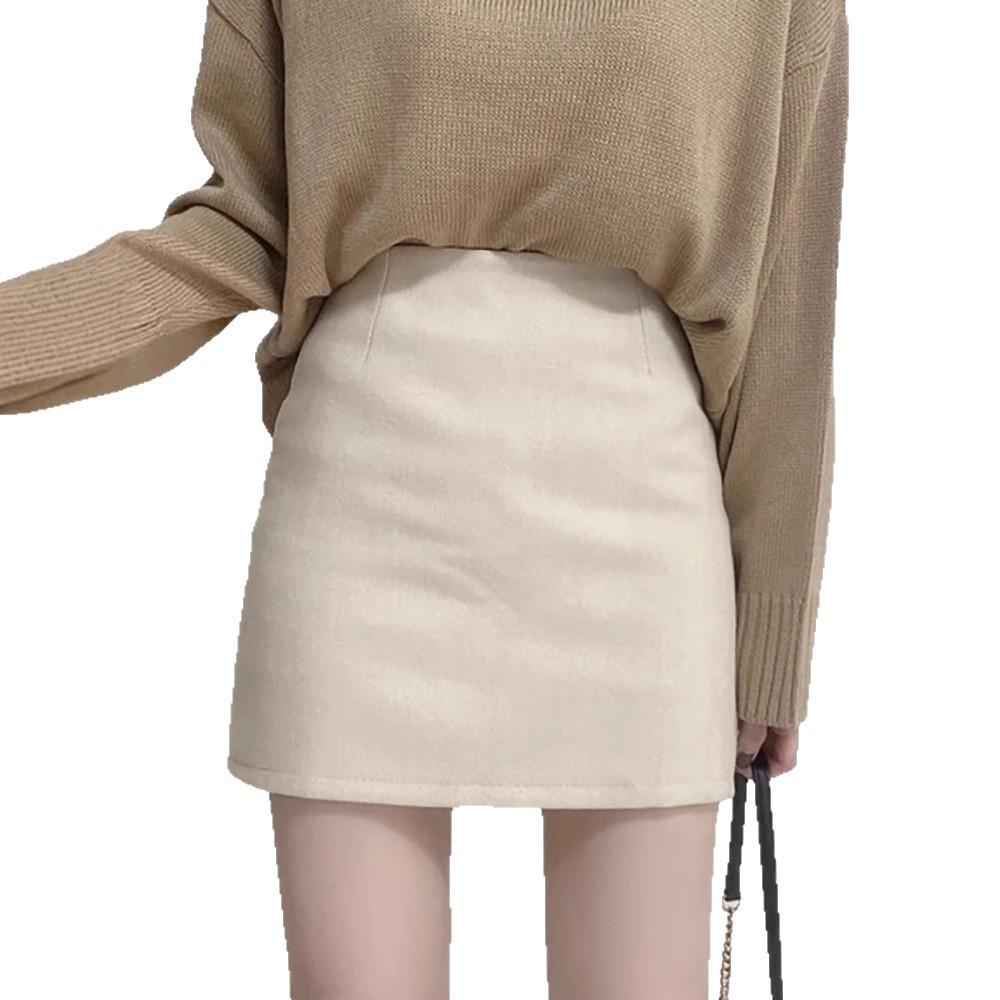 2026 Autumn/Winter Women's High-Waisted Black A-Line Hip-Hugging Korean Style Short Skirt