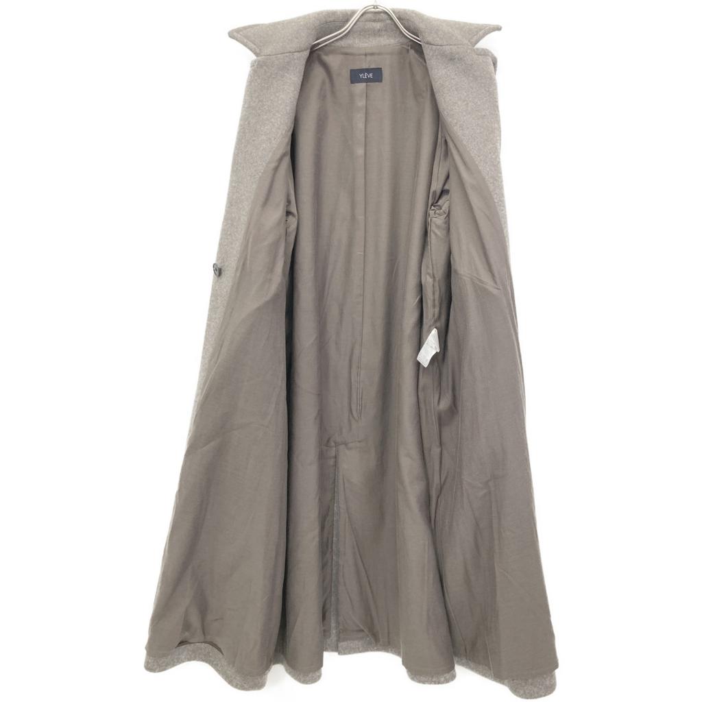 YLEVE 168-2210205 22 Years Grey SUPER 100S MELTON BELTED COAT Chesterfield Coat Coat 2 grayUsed