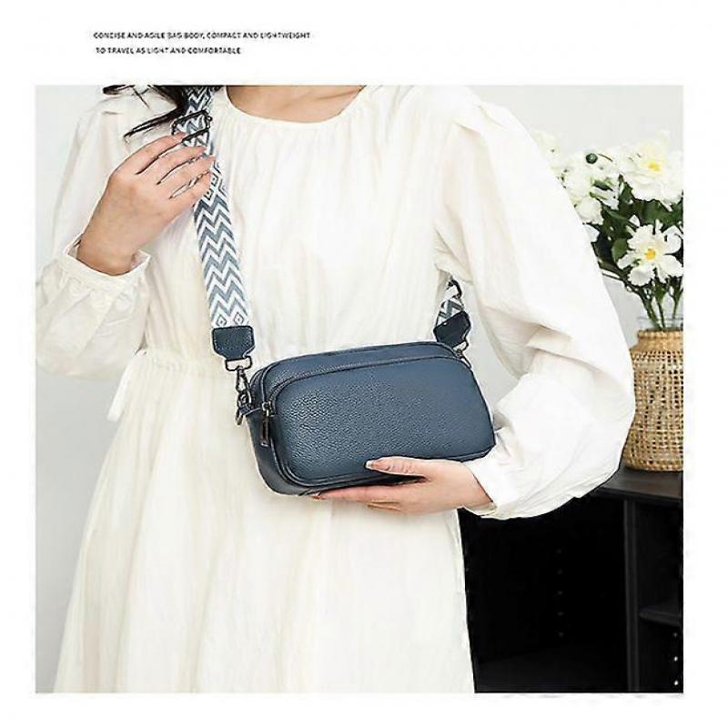 Women's Mobile Phone Shoulder Bag Genuine Leather Crossbody Bag Ladies Cell Phone Bag for Hanging, Shoulder Bag Ladies Small Modern Bag with Wide Shou