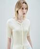 Re Rhee Half Sleeve Ribbed Cardigan Vanilla