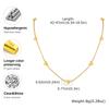 Chic Heart Charms Necklaces, Gold Plated Stainless Steel Collar, Adjustable Women's Love Gift Jewelry