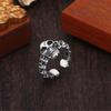 Adjustable Gothic Skull Ring In Oxidized Sterling Men Women Vintage Punk Unisex Jewelry