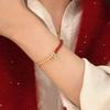 Elegant Chinese Zodiac Year Bracelet for Women Simulated Red Agate Cat Eye Bracelet Fashion Retro Lucky Charm