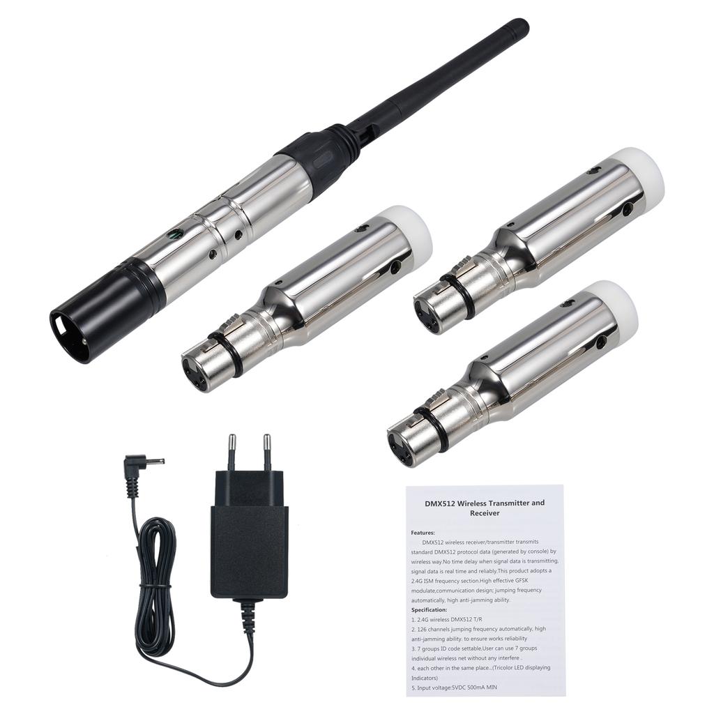 DMX512 2.4G Wireless Transmitter Receiver Set 126 Channels for Party DJ Show Club Disco KTV Stage