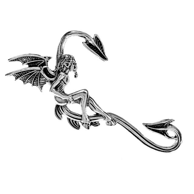 

Мужской Эльф Брошь Булавка Винтаж Креативный Дизайн Крыло Мужские Ювелирные Изделия 2 Цвета Доступны Костюм Пальто Сумка Значки Античное Золото серебряный