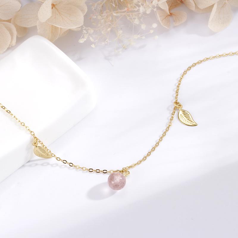 

Браслет из листового клубничного кристалла, пудровый кристалл, мори-ниша, японский и корейский, маленький свежий, ручные украшения