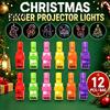 Interactive Parent Child Toys 12 Pcs Halloween Finger Projector Lights Mini Colorful LED for Kids Pattern Projection Ring Kids Goodie Bag Stuffers,