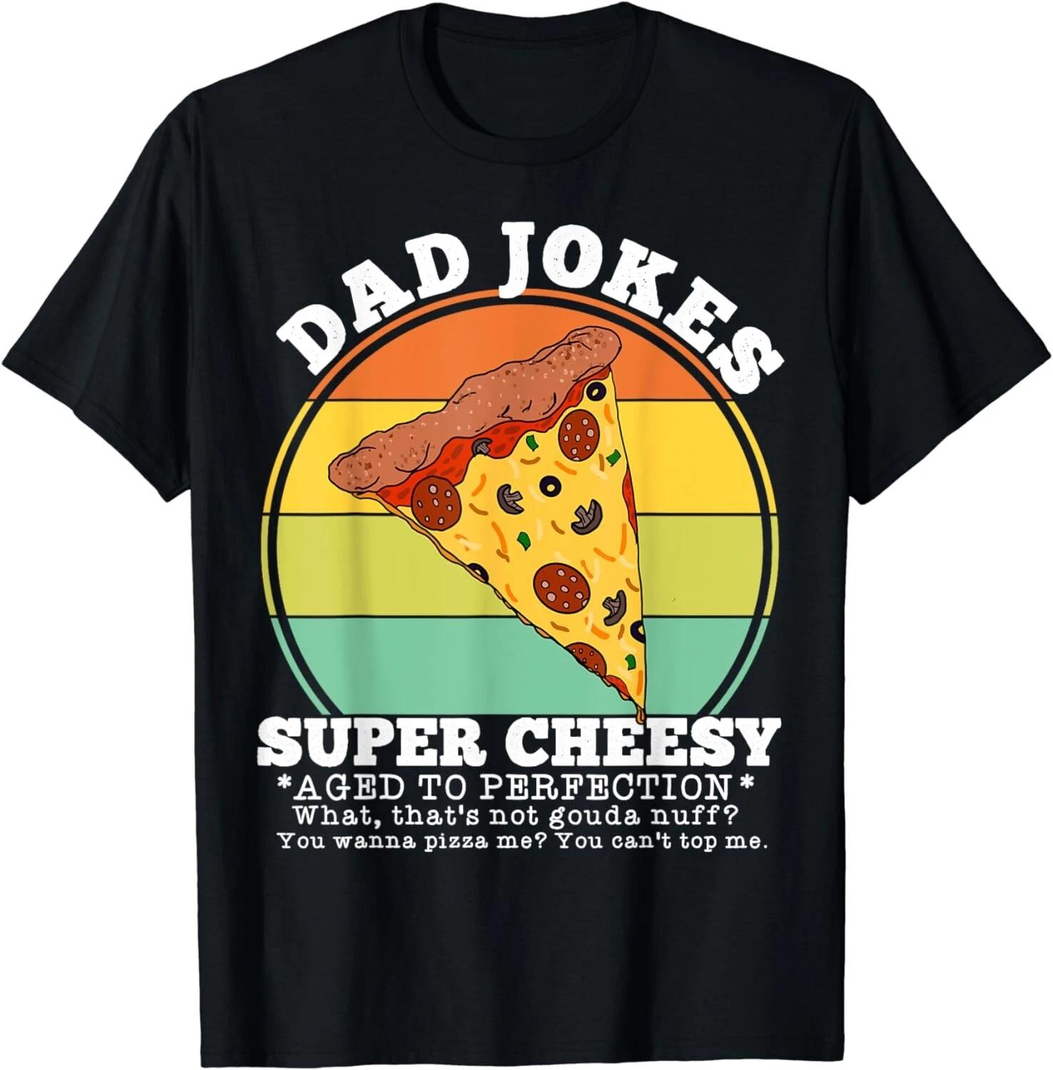 

Cheesy Dad Joke Slice of Pizza Funny Fathers Day Retro Gift Unisex T-Shirt M