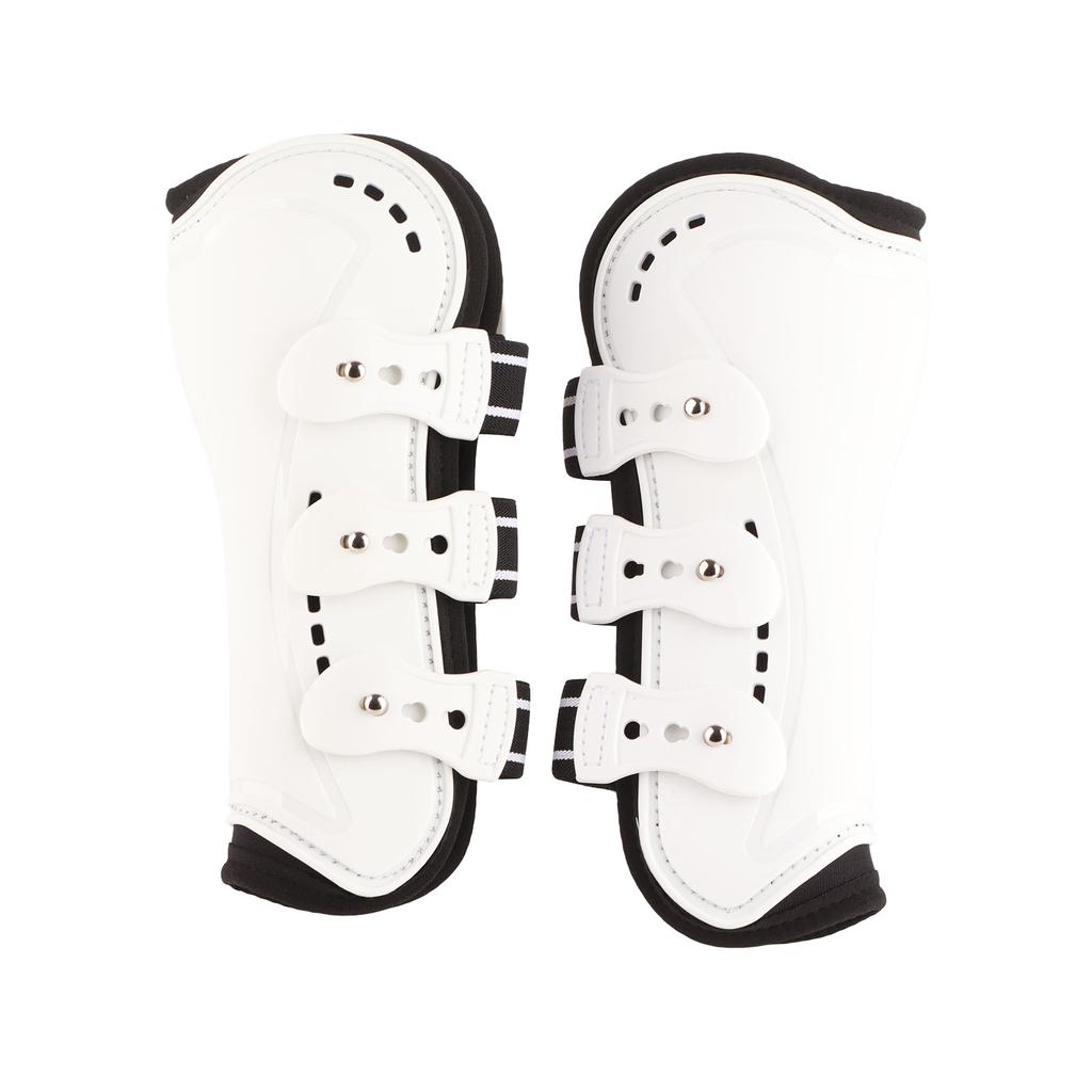 Horse Front Tendon Boots Adjustable Breathable Open Front Protective Horse Tendon Boots for Jumping White