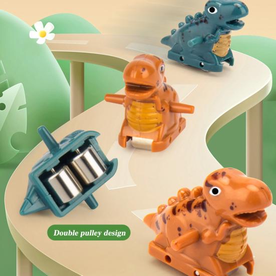 Elektrisk Dinosaur Bane Sklie Leke med Lys Musikk Tegneserie Dino Automatisk Trapp
